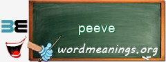 WordMeaning blackboard for peeve